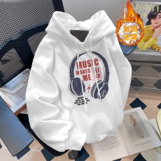 批发ERP发货卫衣重磅秋冬季连帽卫衣男生耳机情侣款百搭加厚加绒