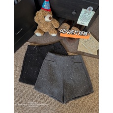 批发实拍实价~精致闪闪短裤秋冬高腰显瘦A字休闲外穿靴裤辣妹阔腿裤子