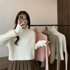 批发实拍实价~高领减龄内搭打底毛衣秋冬季慵懒风宽松外穿<b class='q'>针织衫</b>