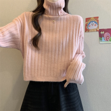 批发实拍实价~高领减龄内搭打底毛衣秋冬季慵懒风宽松外穿<b class='q'>针织衫</b>