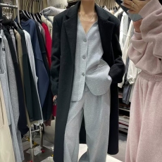 批发韩国东大门2025秋冬新款灰色<b class='q'>西服</b>背心马夹阔腿休闲长裤两件套<b class='q'>女</b>