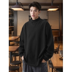 批发大量双面德绒打底衫男秋冬季保暖加厚内搭长袖t恤男女款纯色