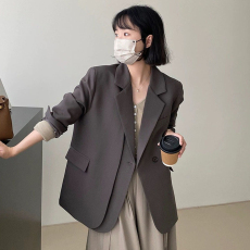 批发灰色西装外套女新款时尚总裁气质职业正装工作服高级感西服套装秋