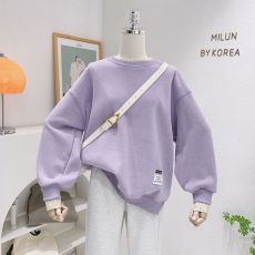 批发【华棉复合<b class='q'>婴儿</b>绒 后领包边】加绒假两件<b class='q'>卫衣</b>女秋冬加厚