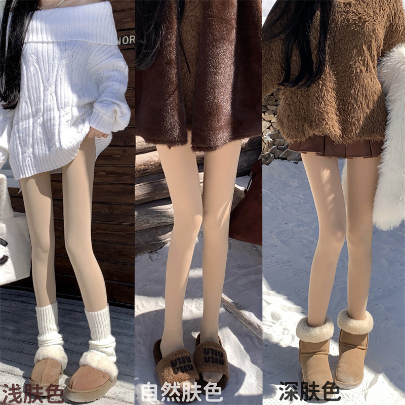 LN70926# 不减光腿袜秋冬季女加绒加厚保暖连裤袜一体裤打底裤外穿 服裝批發女裝批發服飾貨源