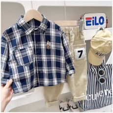 批发官图#65%棉#儿童<b class='q'>格子衬衫</b><b class='q'>男童</b>衬衣<b class='q'>春秋</b>季薄款男宝宝秋装长袖中童