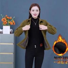 批发中年女装灯芯绒秋冬<b class='q'>外套</b>短款上衣2025新款中老年妈妈<b class='q'>长袖</b>百搭女装