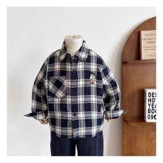 批发官图#65%棉#儿童<b class='q'>格子衬衫</b><b class='q'>男童</b>衬衣<b class='q'>春秋</b>季薄款男宝宝秋装长袖中童