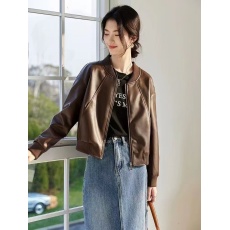 批发复古小个子气质短款棒球皮夹克2026春<b class='q'>秋</b>季新款机车百搭皮衣外套