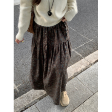 批发实拍实价 韩系甜美温柔风半身裙女宽松高腰百搭A字裙<b class='q'>复古</b>碎花半裙