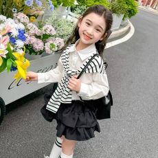 批发官图#纯棉斜纹#儿童春秋长袖披肩衬衫<b class='q'>男童</b>翻领<b class='q'>洋气</b>韩国假两件衬衣