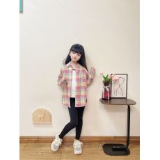 批发官图#棉柔软宝宝格子长袖衬衫女童秋装翻领洋气衬衣外套条纹上衣