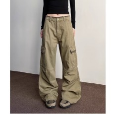 批发水洗纯棉做旧裤头内包边美式高街潮流复古休闲工装裤男女春秋