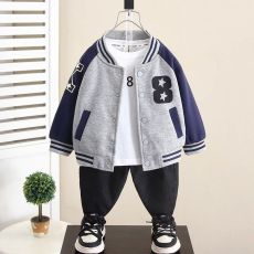 批发官图CVC华棉复合牛奶丝#<b class='q'>男童</b>棒<b class='q'>球</b>服薄款春季撞色立领<b class='q'>夹克</b>纯色外套