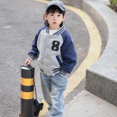 批发官图CVC华棉复合牛奶丝#<b class='q'>男童</b>棒<b class='q'>球</b>服薄款春季撞色立领<b class='q'>夹克</b>纯色外套
