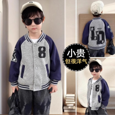 批发官图CVC华棉复合牛奶丝#<b class='q'>男童</b>棒<b class='q'>球</b>服薄款春季撞色立领<b class='q'>夹克</b>纯色外套