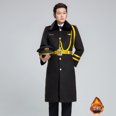 批发<b class='q'>保安</b>制服外套男装秋冬加厚加棉物业形象岗售楼部礼宾服中长款大衣