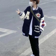 批发美式hiphop复古国潮牌外套女宽松秋冬季<b class='q'>嘻哈</b>夹克棒球服外套女