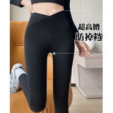 批发实价不减价~大码鲨鱼裤高腰收腹运动打底裤九分紧身小脚裤女