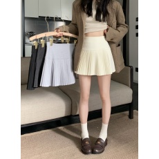 批发天猫抖音质量针织百褶裙毛呢短裙防走光A字半身裙女秋季百搭高腰