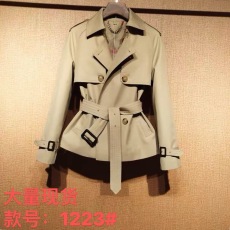 批发清仓货捡漏尾<b class='q'>单</b>剪标女装一线大品牌<b class='q'>原</b>外贸复古收腰长袖风衣短外套