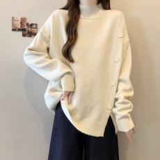 批发实拍~大码半高领毛衣女秋<b class='q'>冬</b>新款胖mm宽松显瘦上衣打底针织衫