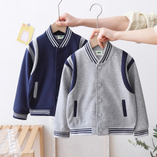 批发官图CVC华棉复合真跳*秋冬帅气黑色棒球服男童外套中童秋装外衣