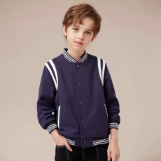 批发官图CVC华棉复合真跳*秋冬帅气黑色棒球服男童外套中童秋装外衣