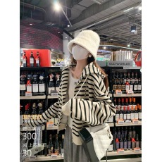 批发曾小咸韩系慵懒风条纹连帽外套女秋小个子宽松拉链卫衣上衣