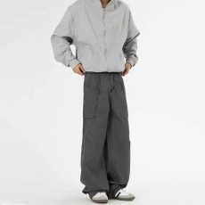 批发美式高街水洗直筒牛仔裤女设计感秋冬新款小众高腰显瘦拖地长裤子