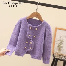批发童装女童毛衣秋装双排扣针织开衫外套洋气时髦女孩儿童<b class='q'>春</b>秋毛线衣