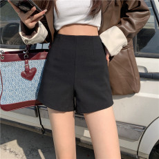 批发实拍实价黑色性感高腰设计感西<b class='q'>装</b>短<b class='q'>裤</b>女春夏<b class='q'>显瘦</b>辣妹风弹力热<b class='q'>裤</b>