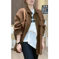 批发<b class='q'>时尚</b>百搭纯色衬衣外套女秋装新款慵懒风大码宽松显瘦中长款衬衫