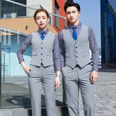 批发高端职业工作服男女同款马甲外套气质<b class='q'>珠宝</b>店美容院工装马甲套装