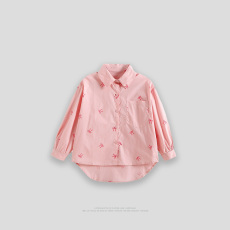 批发初秋女童衬衫外套2024新款秋季女孩上衣儿童秋装<b class='q'>春</b>秋款长袖衬衣