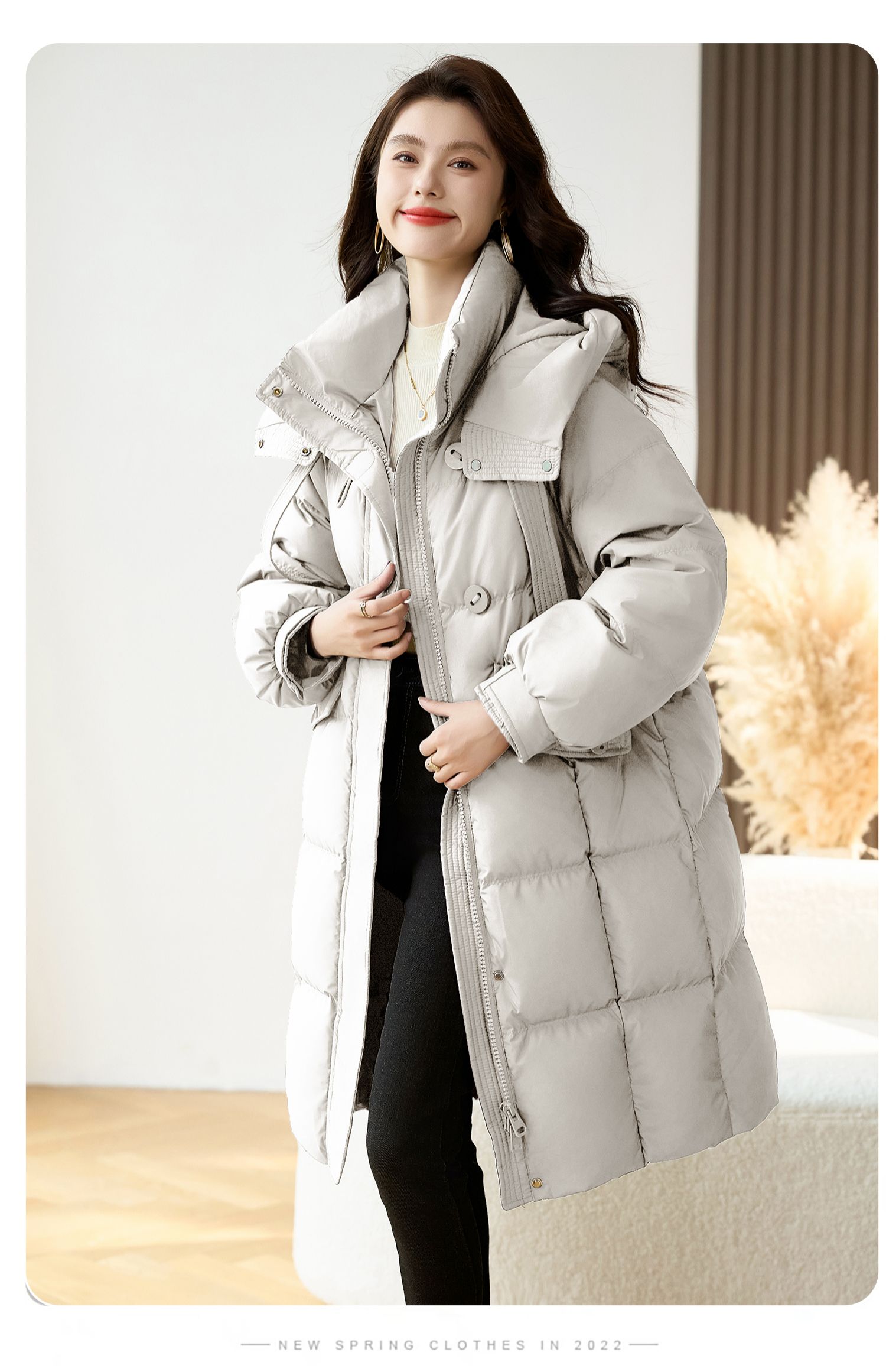 鹅绒羽绒服加厚女款长款冬季新款2024今年流行爆款韩版小个子外套-小