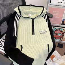 批发带帽毛衣童装秋冬款男<b class='q'>女童</b>字母<b class='q'>针织</b>衫套头衫中大童