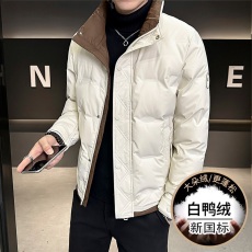 批发羽绒服男士新款冬季潮流百搭保暖白鸭绒加厚立领拚色休闲外套