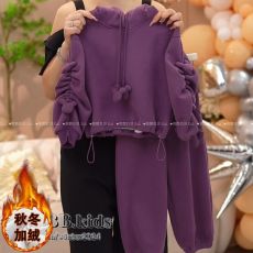 批发女童加绒套装2025新款秋冬装宝宝时髦韩版卫衣儿童<b class='q'>休闲</b>裤两件套潮