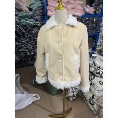 批发7Shiftin 原创设计学院风黄色毛领毛呢外套秋冬新款保暖呢子大衣