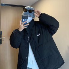 批发克莱因蓝两面穿棉服男女冬季加厚潮牌宽松ins情侣羊羔毛棉衣外套