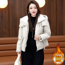 批发短款加厚羽绒棉服女<b class='q'>外套</b>2025冬季新款<b class='q'>宽松</b>连帽棉衣面包服女装上衣
