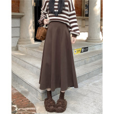 批发实拍实价2025冬季新款毛呢<b class='q'>半身</b>裙女遮肚显廋中长款高腰A字裙