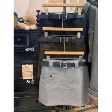 批发实拍 高腰复古毛呢A字裙 百搭显瘦包臀女半身裙