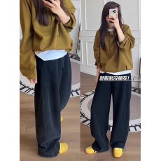 批发300g高质量 <b class='q'>休闲</b>弯刀裤女小个子胖mm黑色运动裤大码卫裤