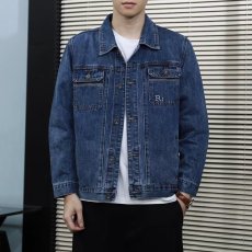 批发2024新款刺绣牛仔外套男宽松大码牛仔衣夹克青年上衣春季牛仔褂潮