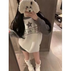 批发24 Solar terms 拼色宽松慵懒风套头毛衣女秋冬新款休闲长袖上衣