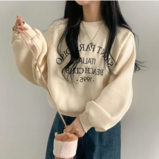 批发已出货 加绒加厚字母刺绣卫衣