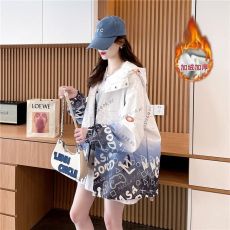 批发官图 加厚棉服外套女冬季拼接棉服棉衣大码棉袄工装渐变色<b class='q'>风衣</b>