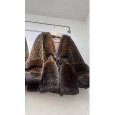 批发2024冬季新款环保雪兰貂皮毛一体女中长款仿狐狸毛领大衣皮草加厚